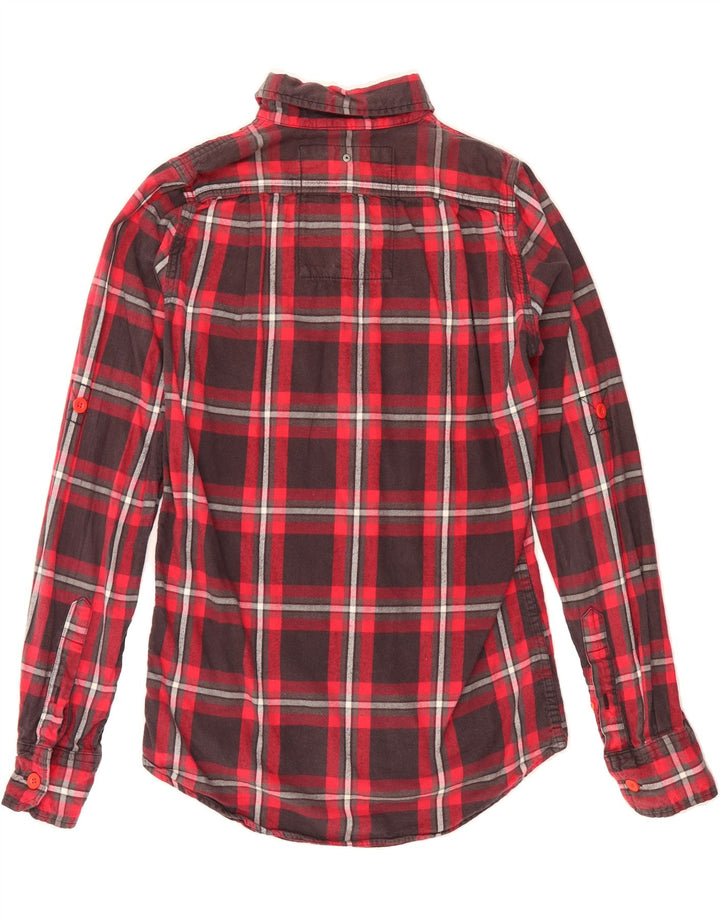 SUPERDRY Mens Flannel Shirt Small Red Check Cotton Vintage Superdry and Second-Hand Superdry from Messina Hembry 