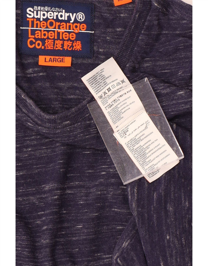 Мужской топ Superdry с длинным рукавом, большой размер, темно-синий, крапчатый, хлопок