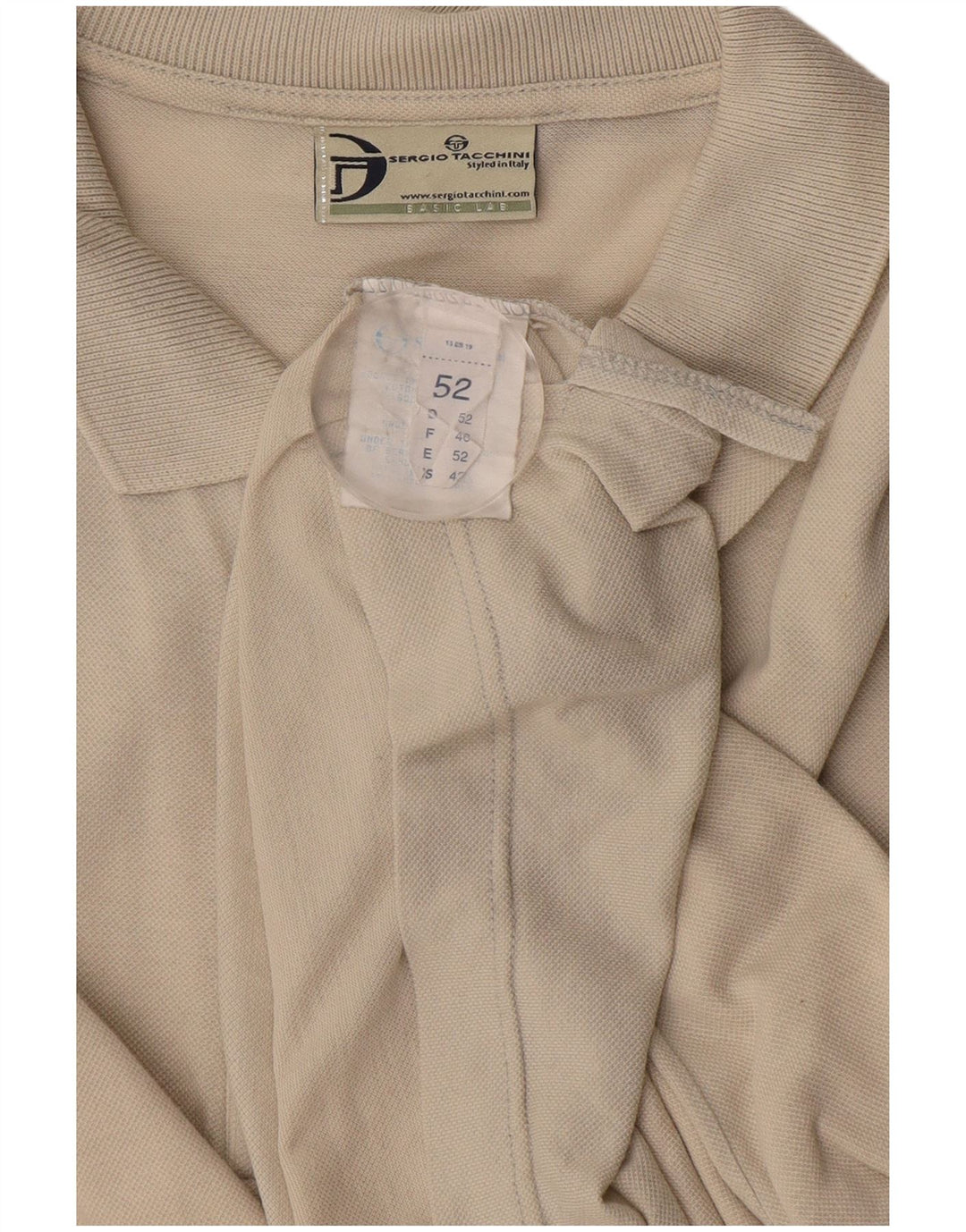 Мужская рубашка-поло с длинным рукавом SERGIO TACCHINI IT 52, большой белый хлопок