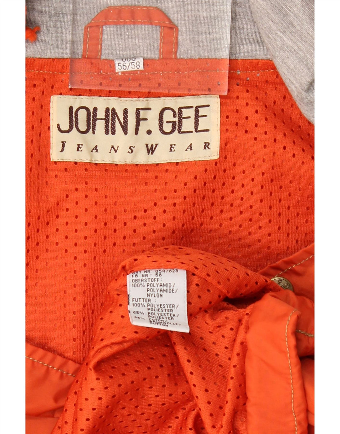 Мужской анорак с капюшоном JOHN F GEE EU 56 3XL оранжевый полиамид