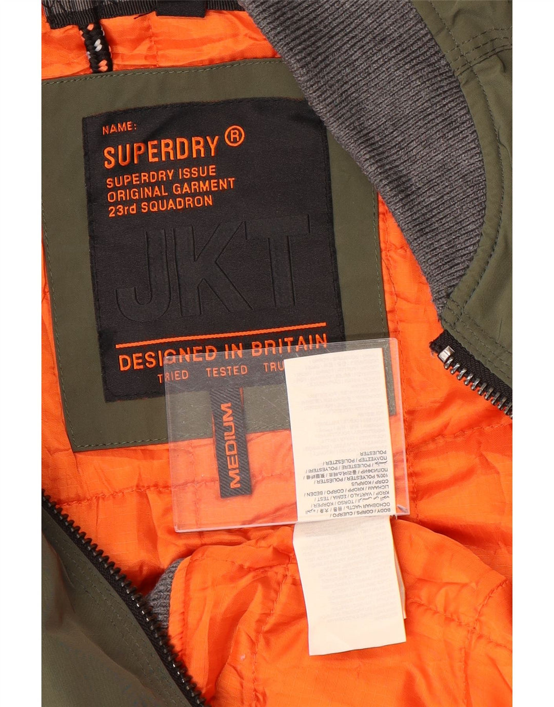 Мужская куртка-бомбер Superdry UK 38, средний цвет хаки, полиэстер с цветными блоками
