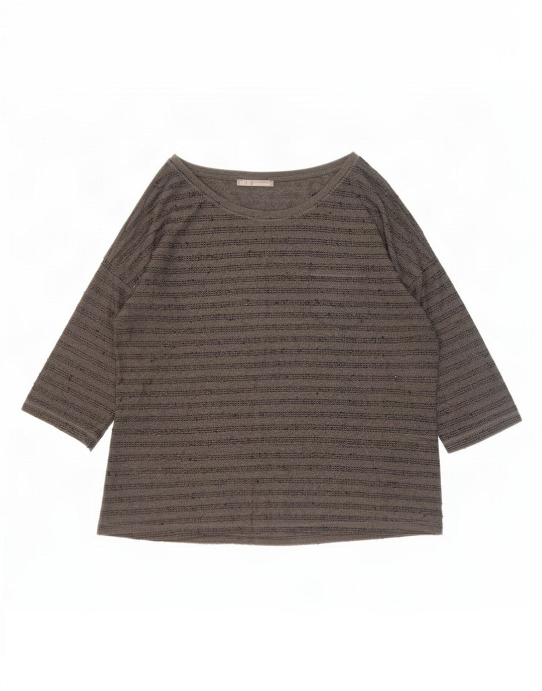 Женский топ Zara с рукавом 3/4 UK 20 2XL, полиэстер в серую полоску