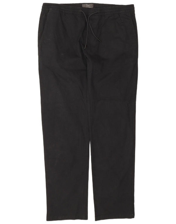 Мужские прямые брюки-чиносы Marks & Spencer W38 L33, черные, хлопковые
