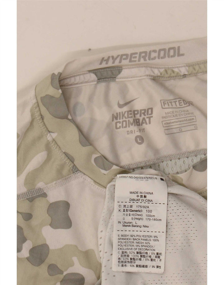 Мужская футболка Nike Dri Fit с графическим принтом, большой серый камуфляжный полиэстер