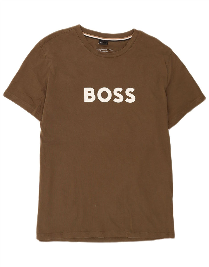Мужская футболка с рисунком Hugo Boss, средний хаки