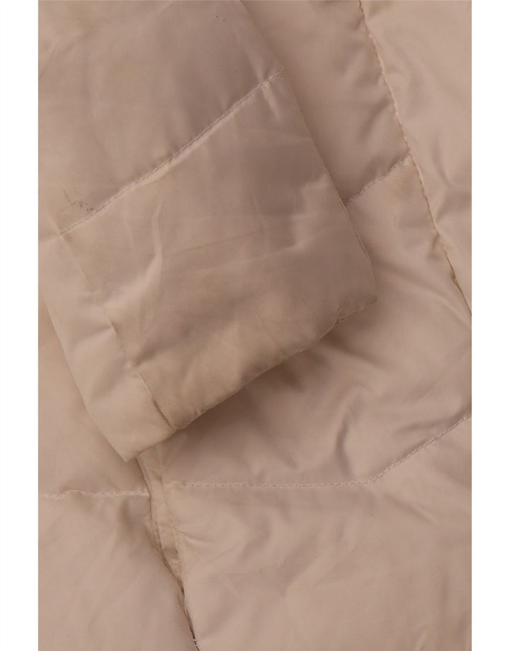 TOMMY HILFIGER Женская стеганая куртка с капюшоном UK 12, средний белый полиэстер