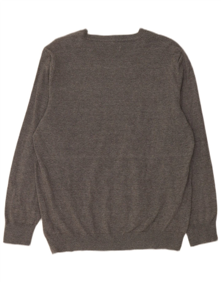 MUSTANG Женский джемпер с v-образным вырезом, Великобритания, 18 XL, серый хлопок