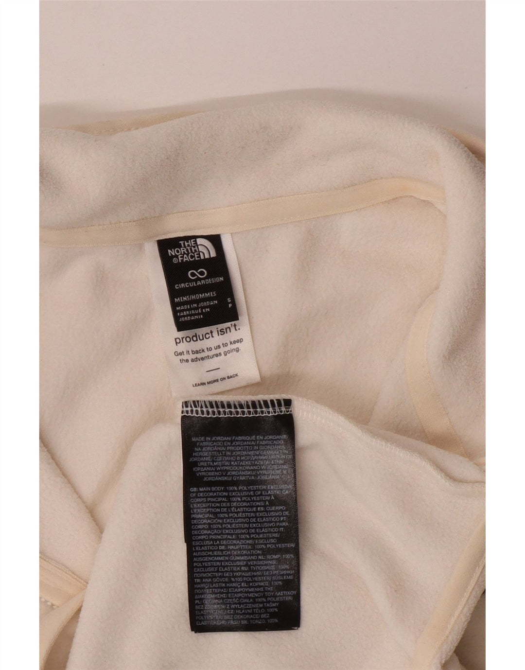 THE NORTH FACE Мужской флисовый джемпер с воротником на молнии, маленький белый, полиэстер