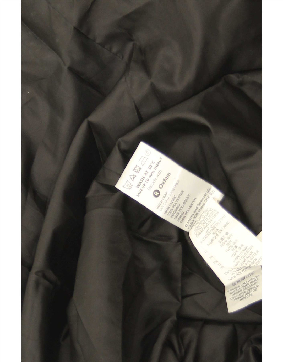 Женское стеганое пальто Marks & Spencer UK 18 XL, черный полиэстер