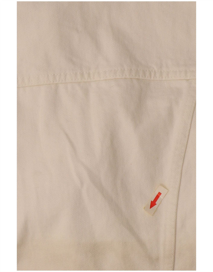 Индийская мотоциклетная женская укороченная джинсовая куртка UK 14, большой белый хлопок