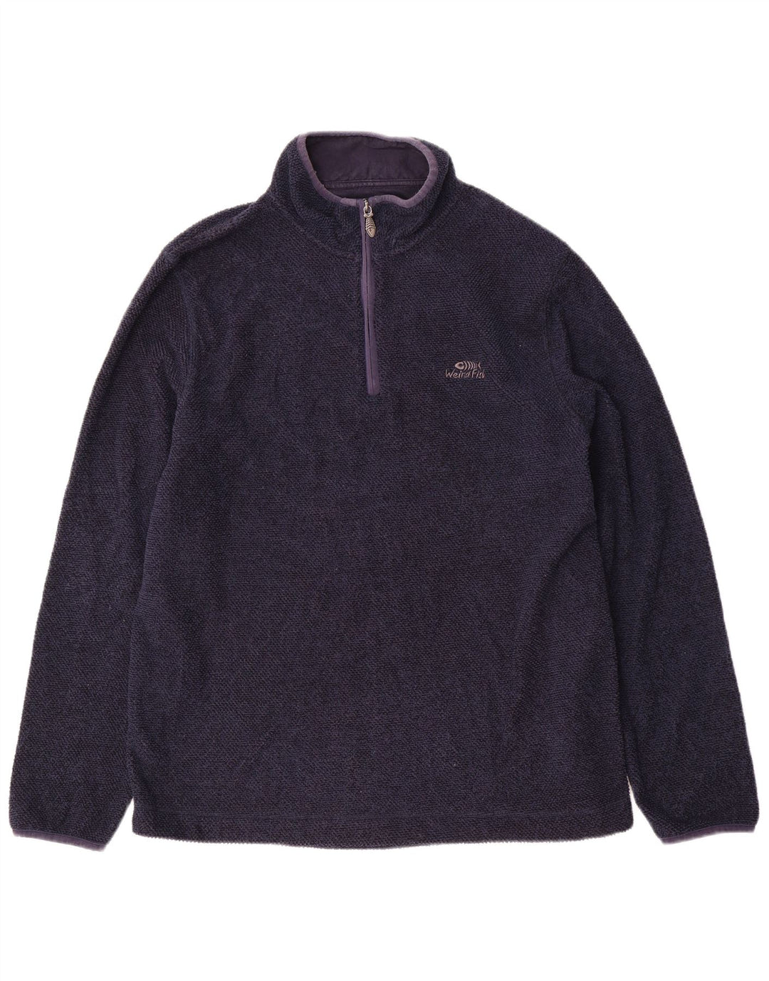 Мужской свитшот с воротником на молнии WEIRD FISH, джемпер XL, темно-синий, полиэстер