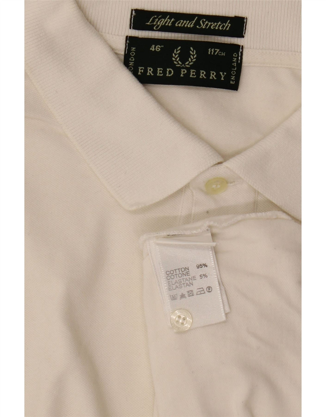 Мужская легкая и эластичная рубашка-поло Fred Perry большого размера из белого хлопка