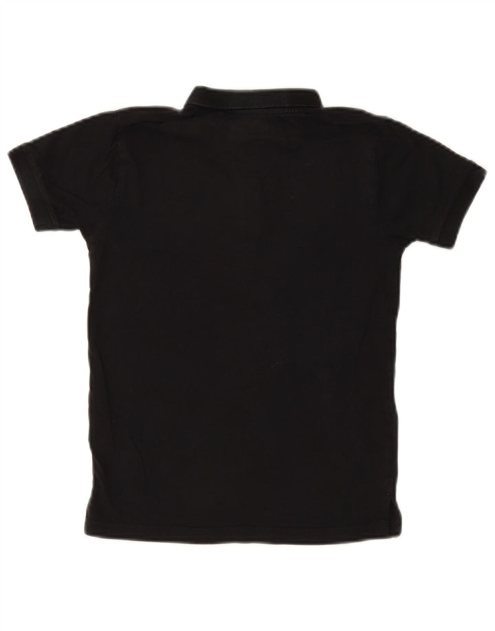 KAPPA Boys Polo Shirt 7-8 Years Black Cotton