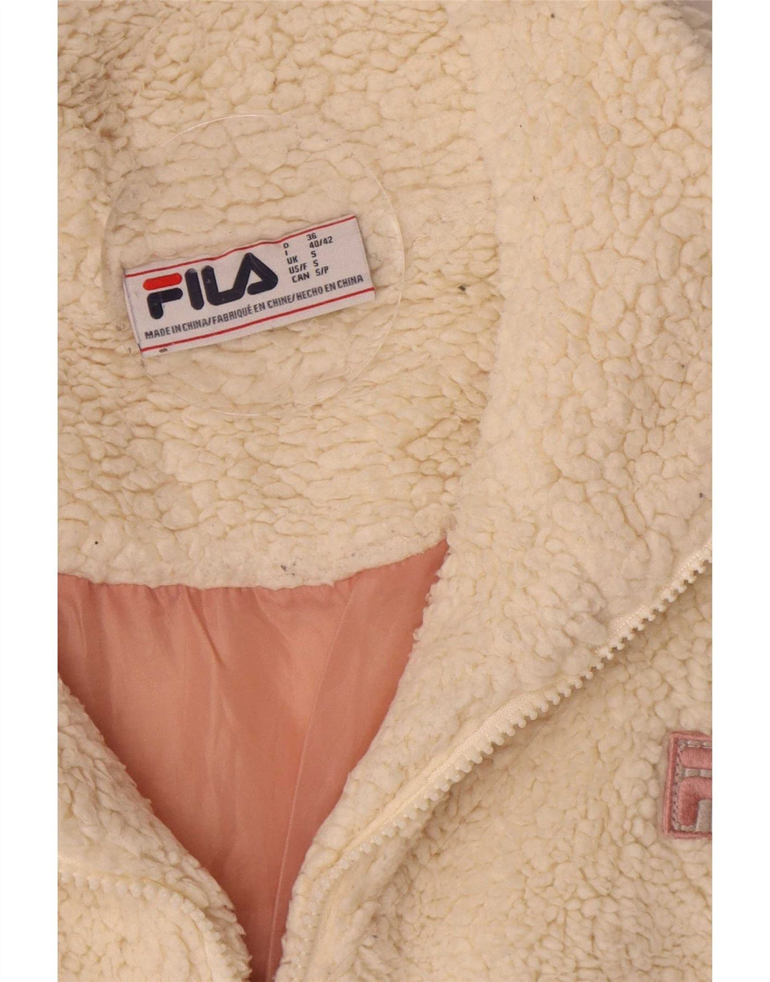 Женская флисовая куртка оверсайз Fila UK 10, маленький цвет с белыми цветными блоками