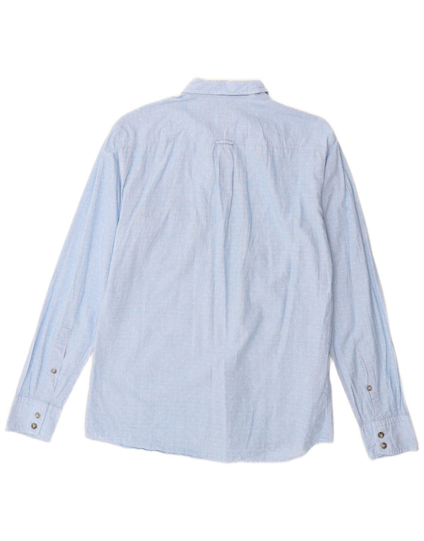 Hugo Boss Mens Regular Fit Shirt Medium Blue Spotted Cotton