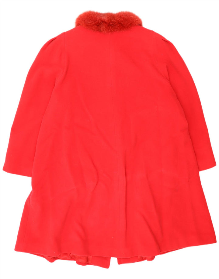Винтажное женское пальто оверсайз IT 44 Medium Red Wool