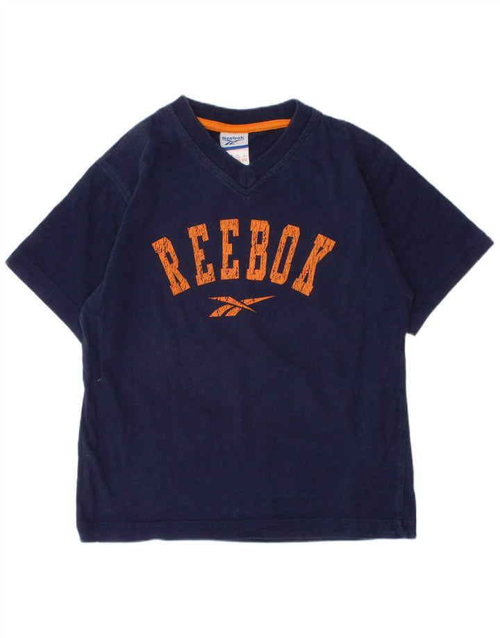 Футболка с рисунком Reebok для мальчиков 5–6 лет, темно-синяя