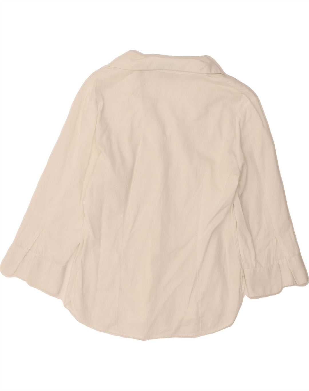 VINTAGE Womens 3/4 Sleeve Shirt UK 12 Medium White Vintage Vintage and Second-Hand Vintage from Messina Hembry 