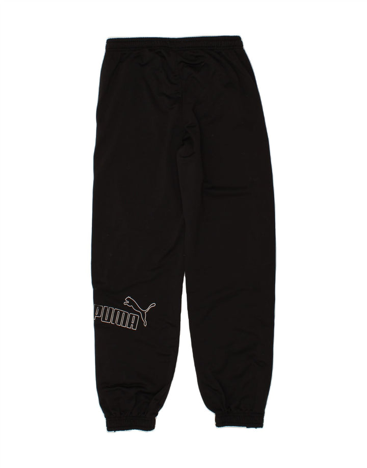PUMA Boys Graphic Tracksuit Trousers Joggers 13-14 Years Black Polyester Vintage Puma and Second-Hand Puma from Messina Hembry 