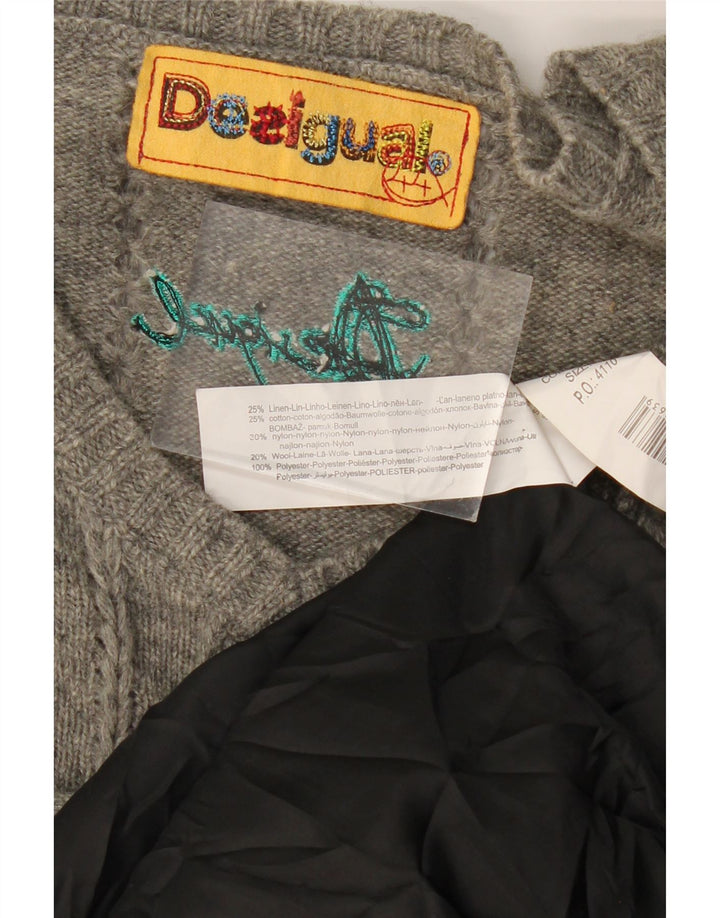 Женское платье-джемпер DESIGUAL с длинными рукавами EU 44 XL, серый лоскутный лен