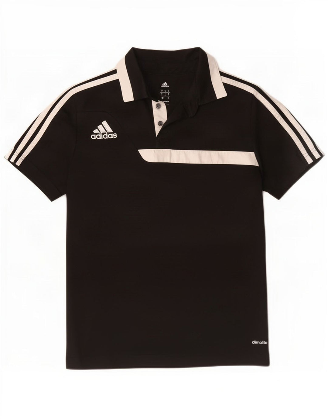 Мужская рубашка-поло Adidas Climalite, маленькая черная, полиэстер с цветными блоками