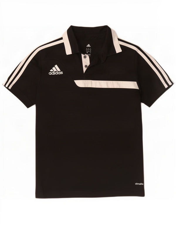 Мужская рубашка-поло Adidas Climalite, маленькая черная, полиэстер с цветными блоками