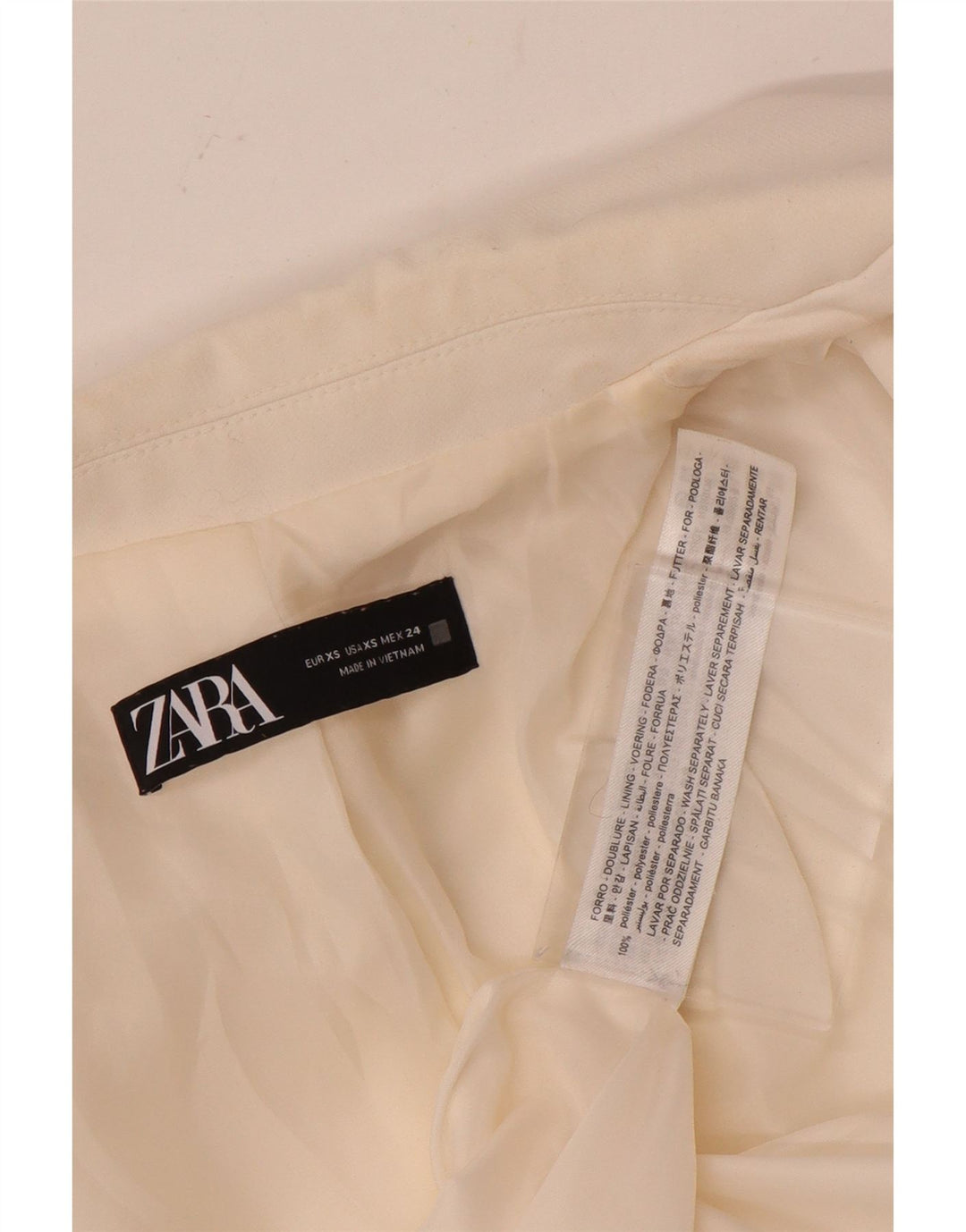 Женский двубортный пиджак оверсайз Zara UK 6 XS, белый полиэстер