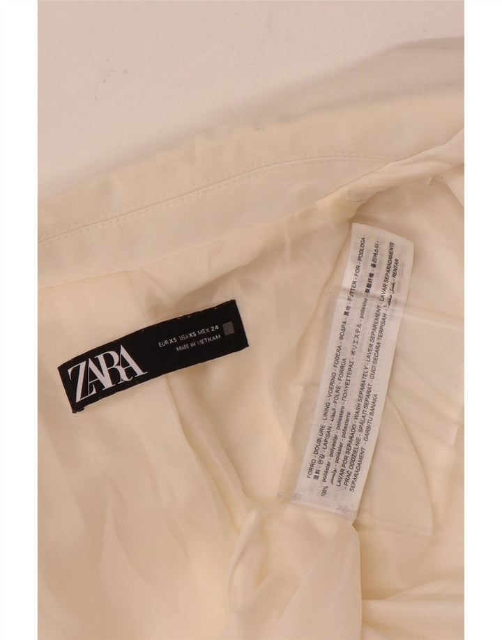 Женский двубортный пиджак оверсайз Zara UK 6 XS, белый полиэстер