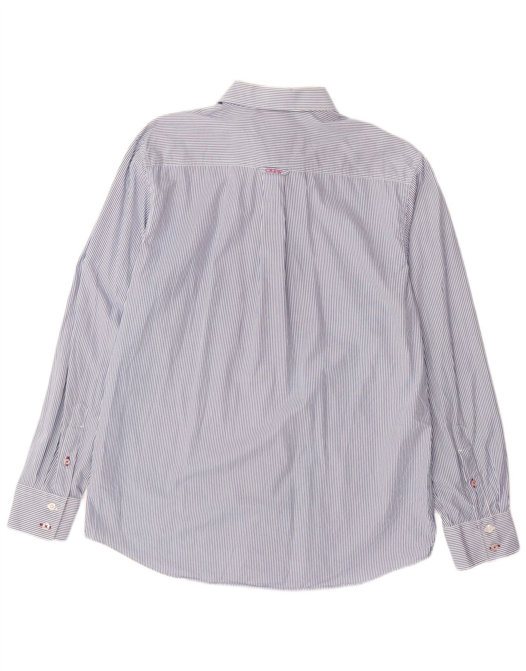 ОДЕЖДА ДЛЯ ЭКИПАЖА Мужская рубашка классического кроя из хлопка большого размера синего цвета в тонкую полоску