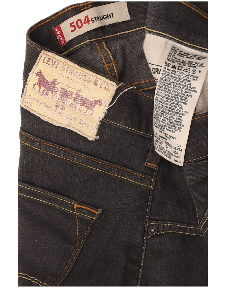 Мужские прямые джинсы Levi's 504 W32 L34 серые, хлопок
