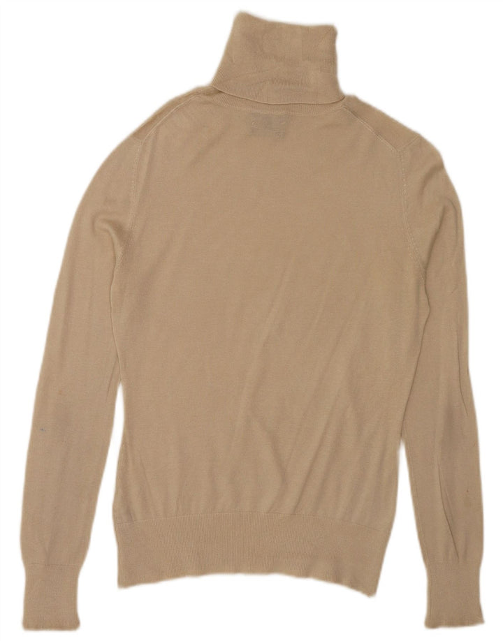 Женский джемпер с высоким воротником Massimo Dutti, Великобритания, 10, маленький, бежевый, шелковый