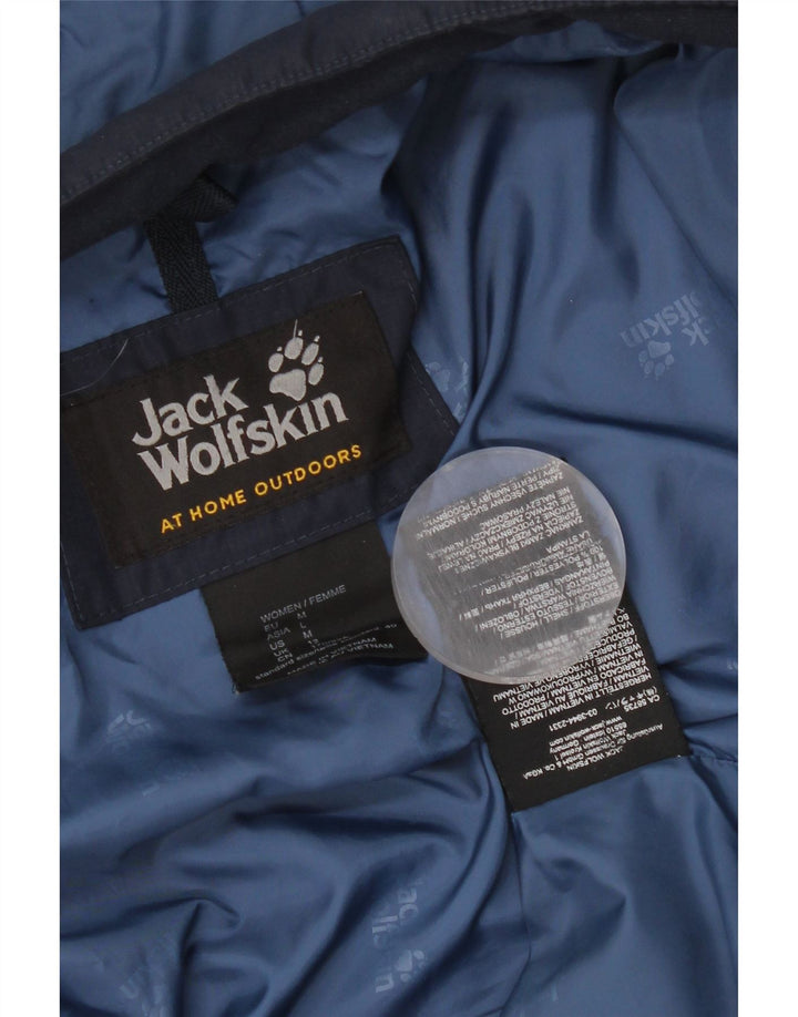 Женское стеганое пальто с капюшоном Jack Wolfskin UK 12, средний темно-синий, полиэстер