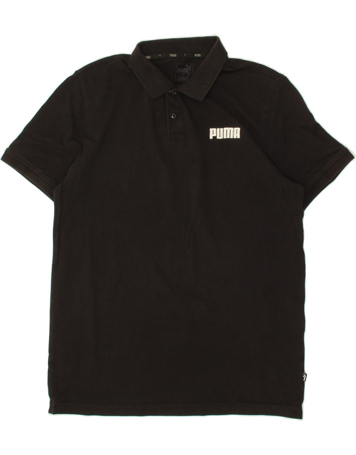 PUMA Mens Polo Shirt Medium Black Cotton Vintage Puma and Second-Hand Puma from Messina Hembry 