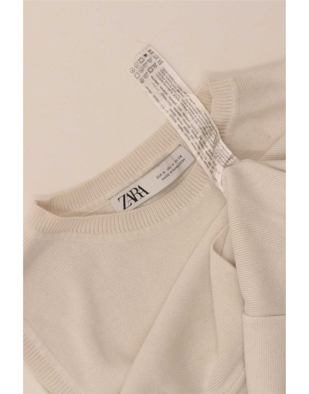 Женский укороченный жилет Zara UK 12, средний белый, вискоза