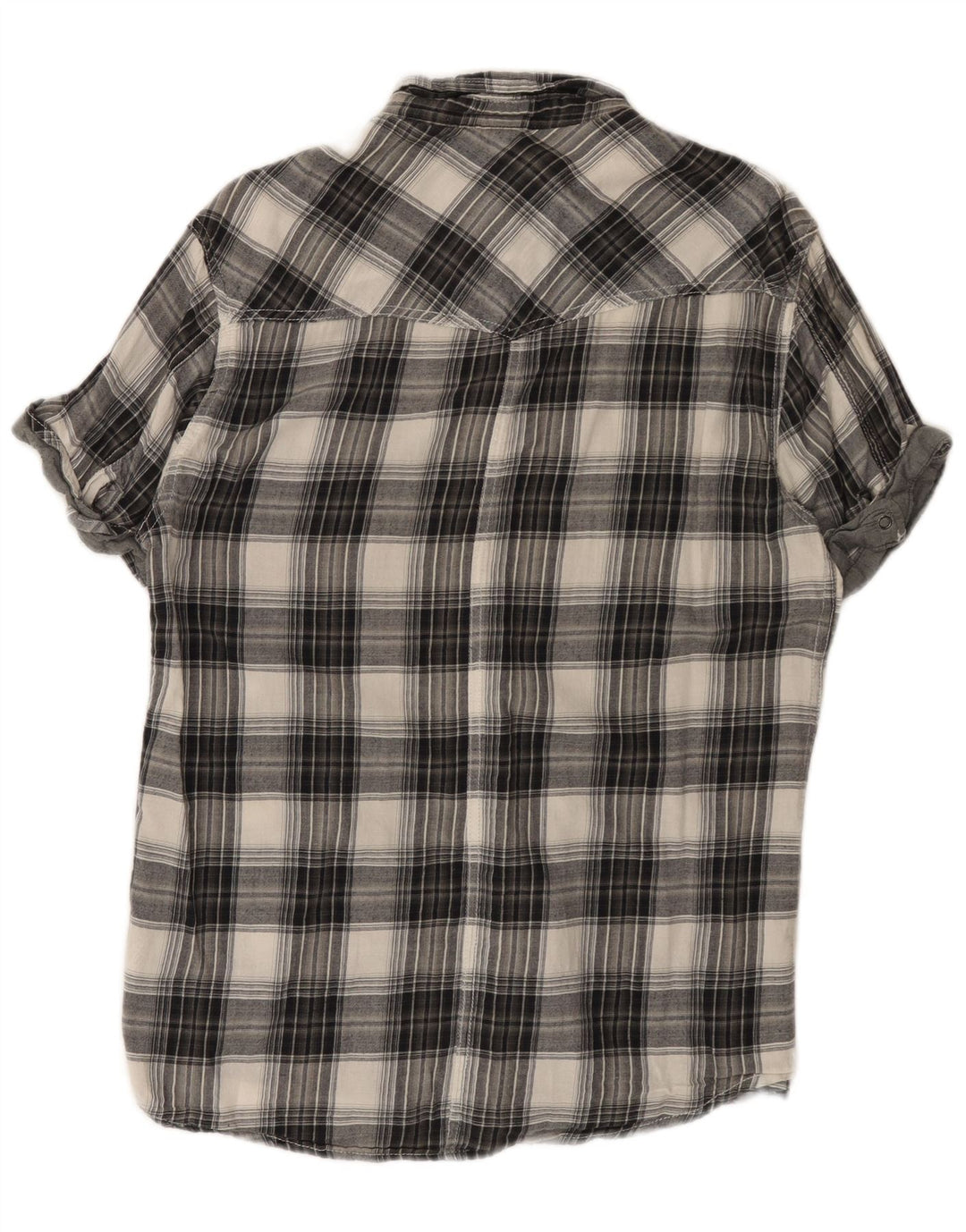 Мужская фланелевая рубашка Jack & Jones с коротким рукавом, большая серая клетка, хлопок
