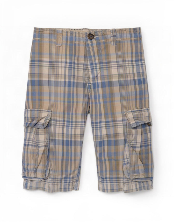 Мужские шорты-карго Benetton Regular W32, средние синие в клетку
