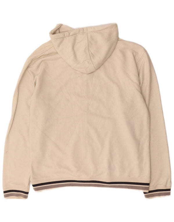 Russell Athletic Mens Graphic Zip Hoodie Sweater XL Off White Cotton