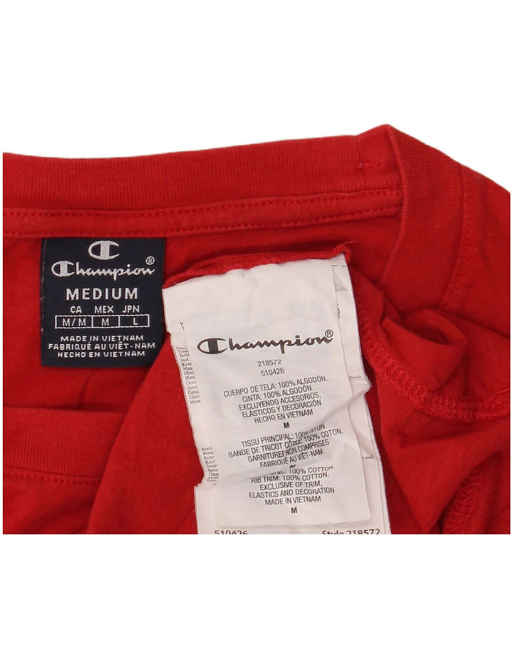 Мужская футболка с рисунком Champion Stanford, хлопковый топ среднего красного цвета