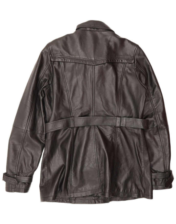 CARRIE HOXTON Женская двубортная куртка UK 18 XL черная кожа