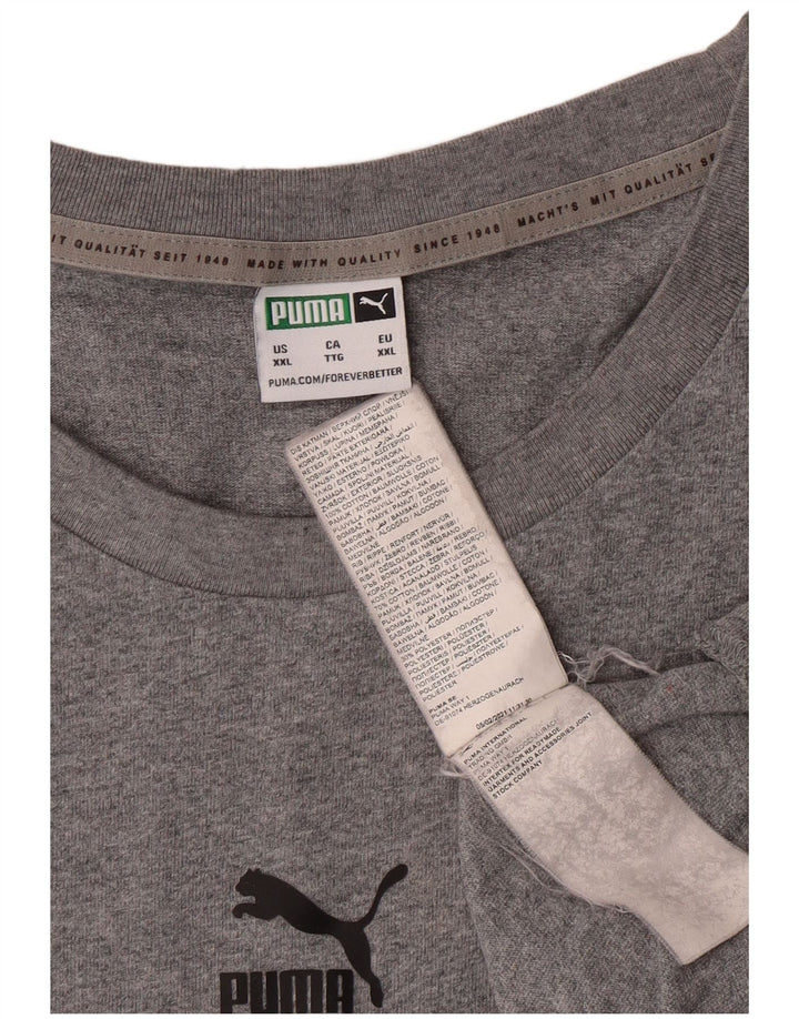Мужская футболка с рисунком Puma 2XL, серый хлопок