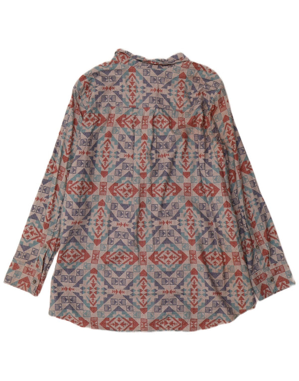 Женская фланелевая рубашка оверсайз Eddie Bauer, Великобритания, 22, 3XL, серая, хлопок с геометрическим рисунком