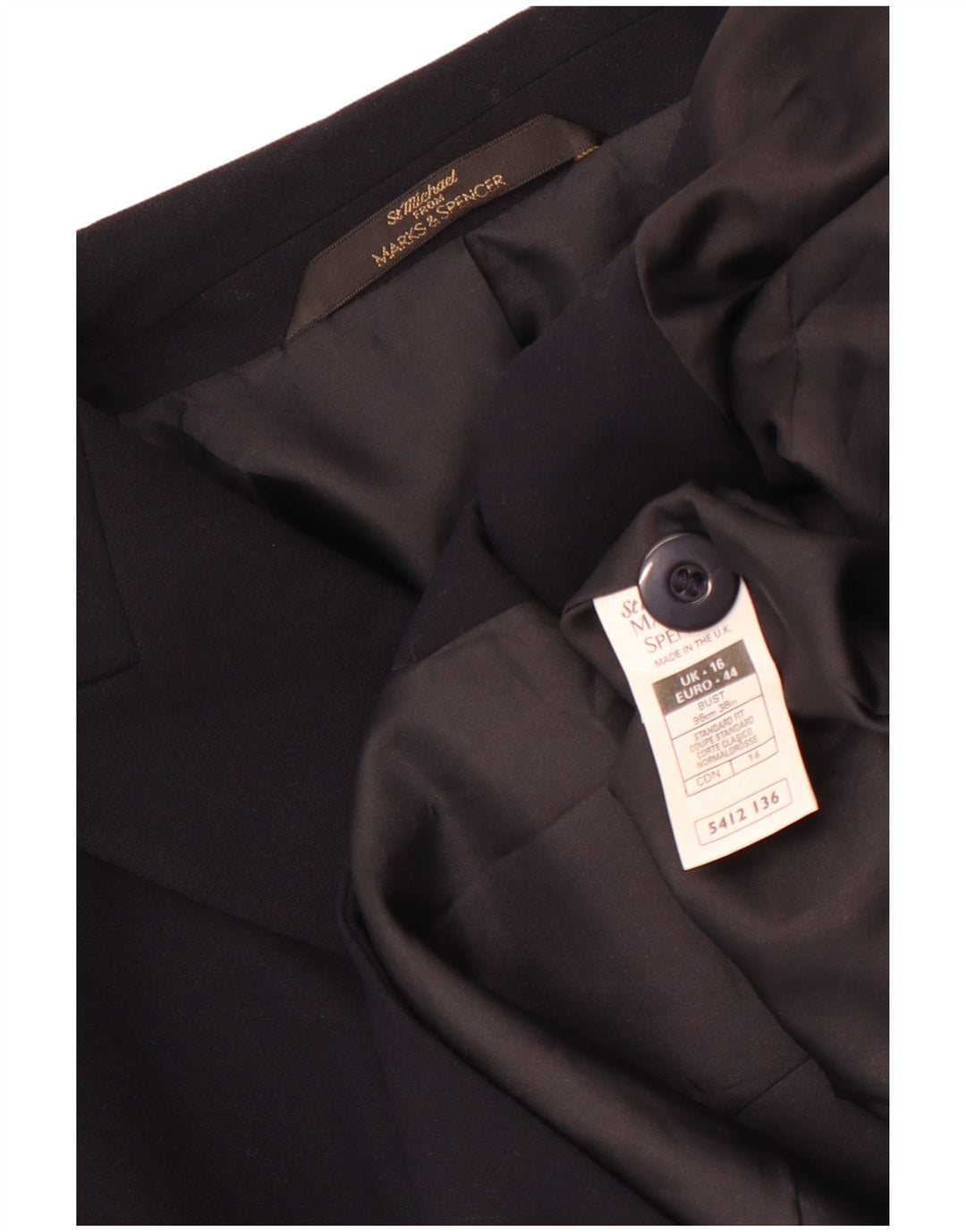 Женский удлиненный пиджак Marks & Spencer UK 16, большой темно-синий