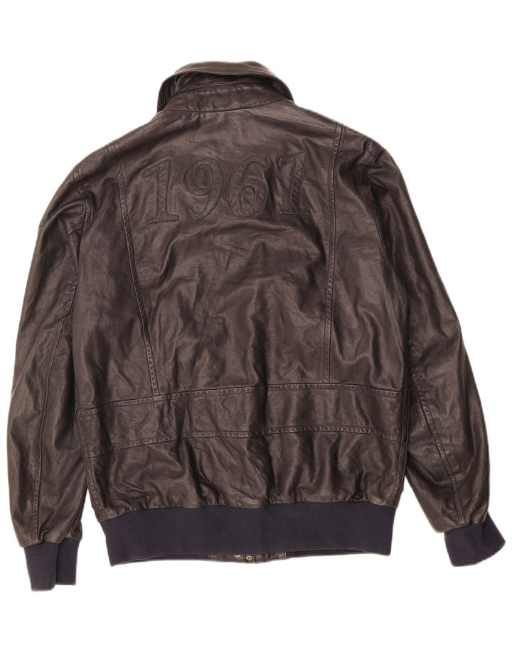 AERONAUTICA MILITARE Женская куртка с рисунком IT 42 Средняя черная кожа