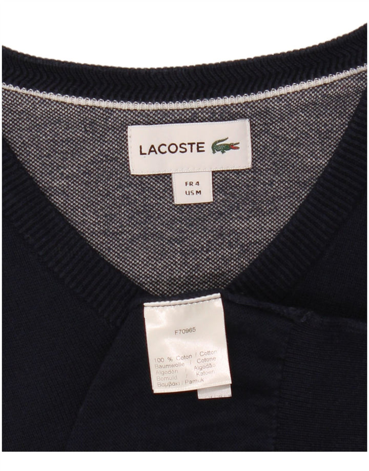 LACOSTE Мужской джемпер с v-образным вырезом, размер 4, средний, темно-синий, хлопок