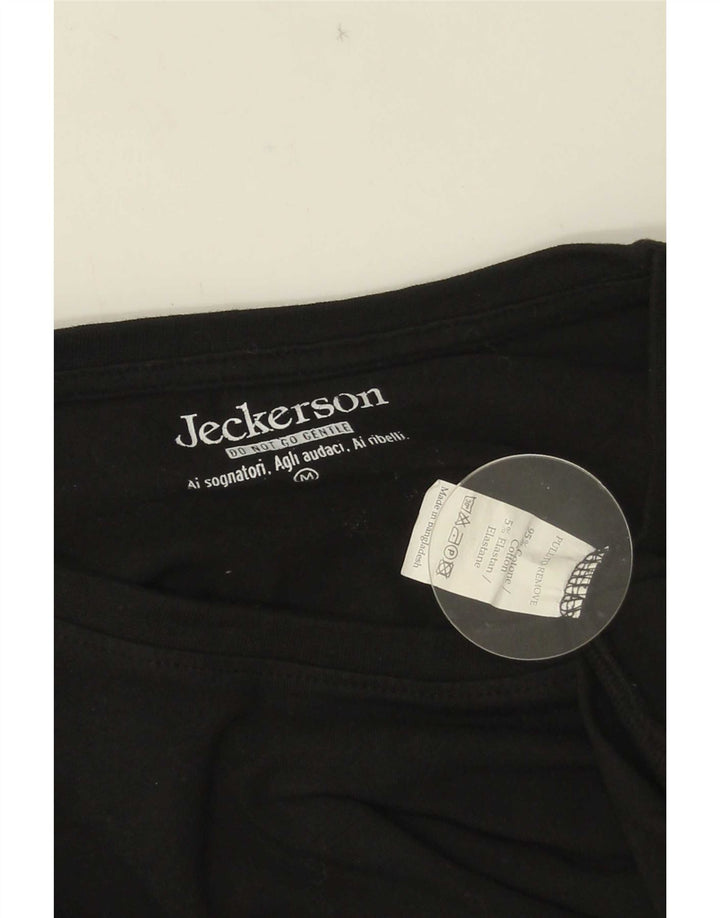 Jeckerson Мужская футболка с рисунком Топ среднего размера, черный хлопок