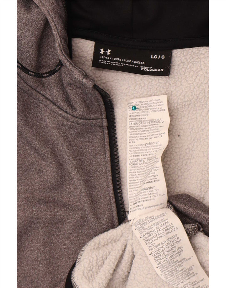 Мужской свитер с капюшоном на молнии Cold Gear Under Armour, большой серый полиэстер