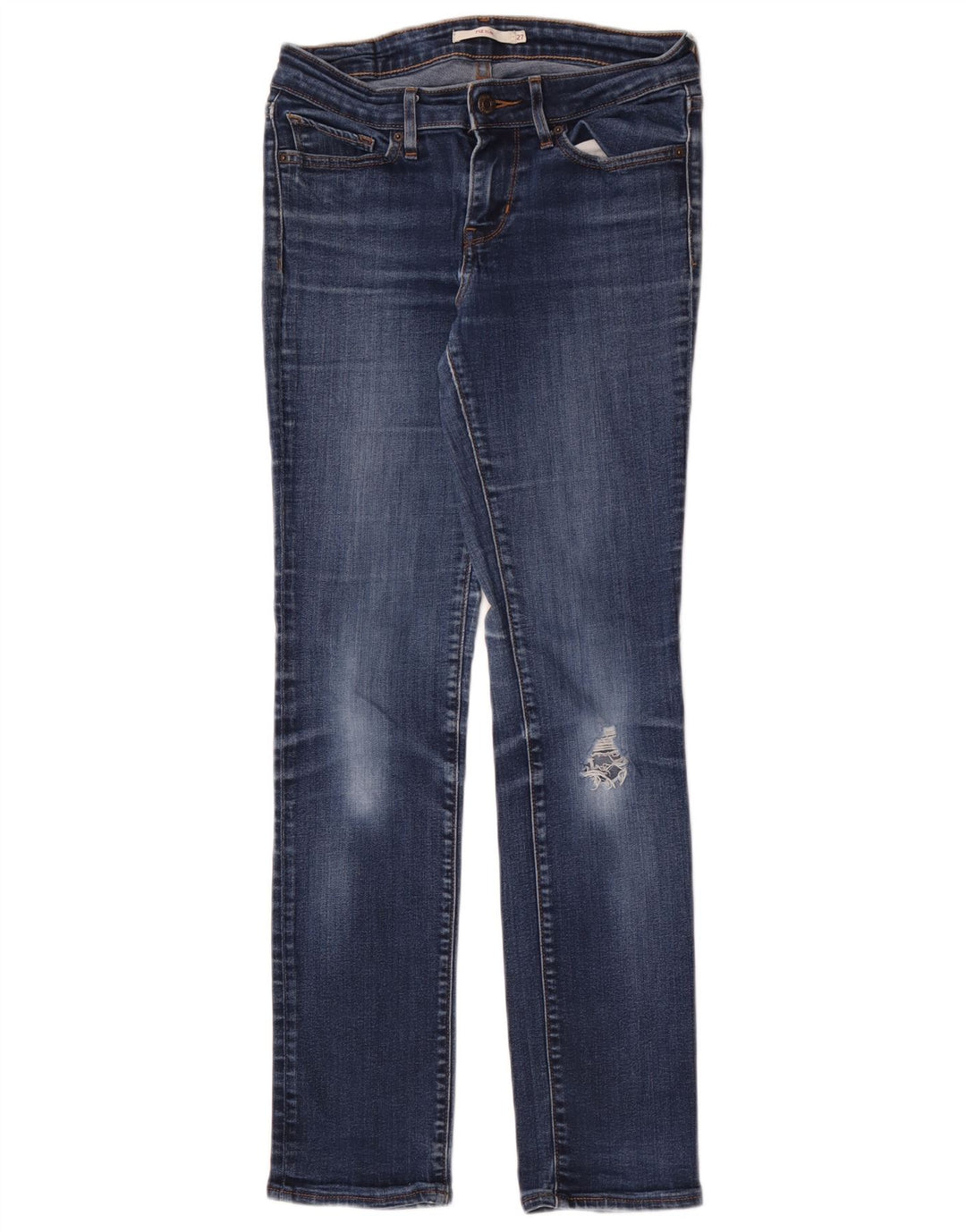 Женские узкие джинсы LEVI'S 712 W27 L30 синие, хлопок