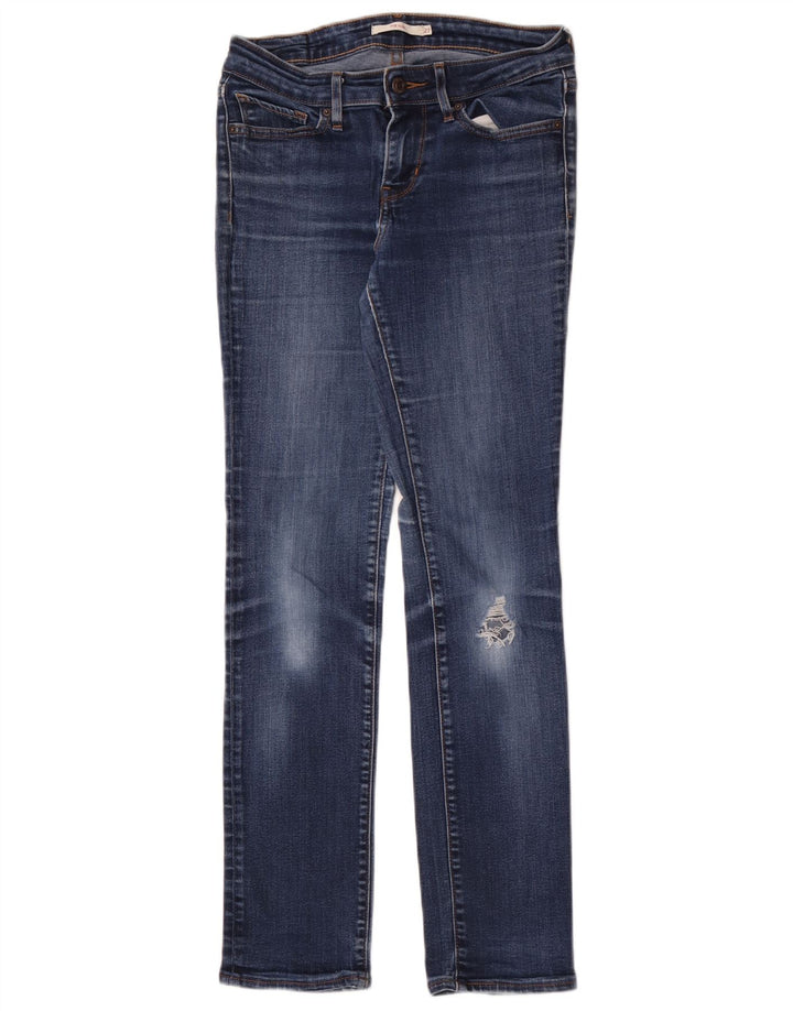 Женские узкие джинсы LEVI'S 712 W27 L30 синие, хлопок
