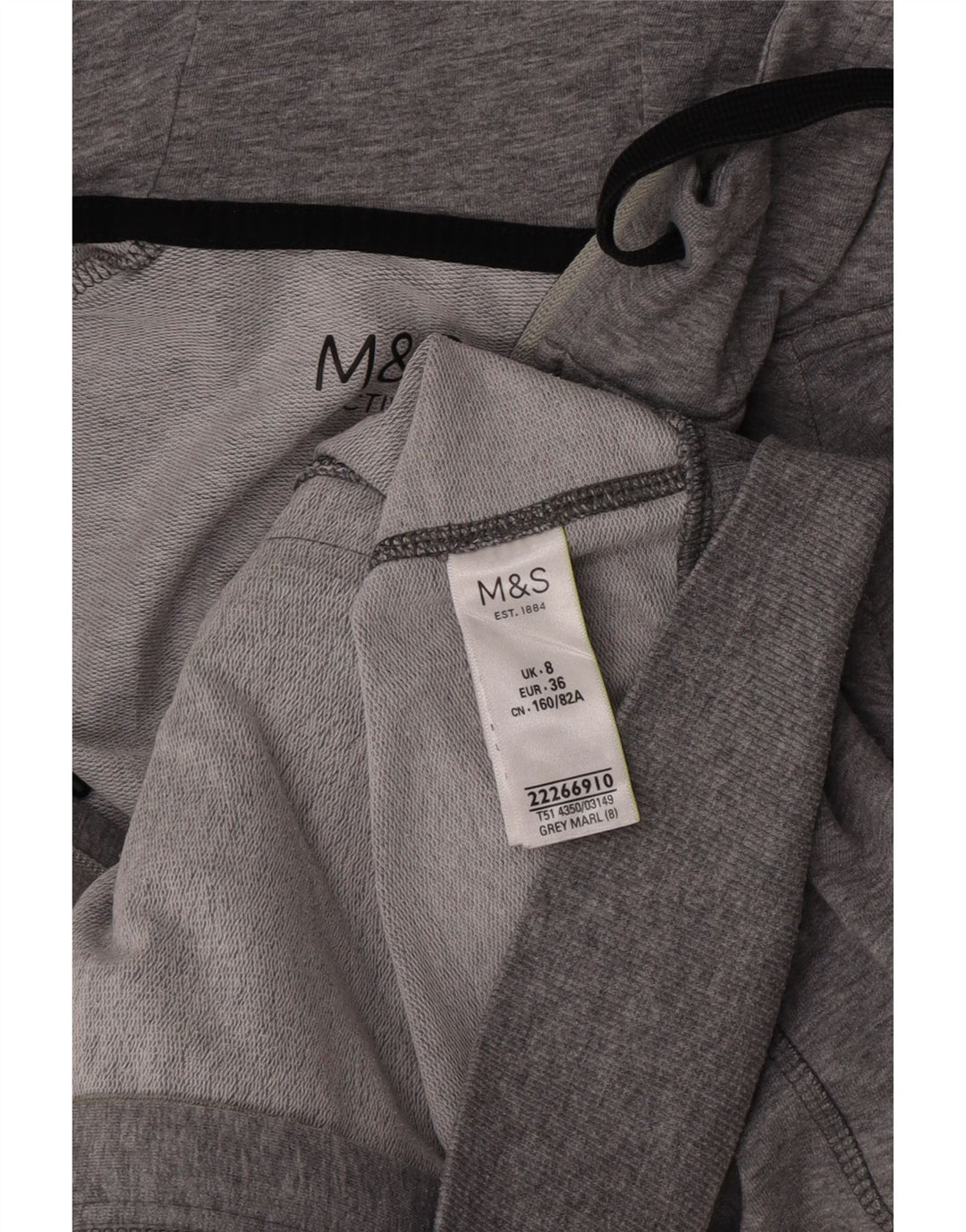 Женский свитер с капюшоном на молнии Marks & Spencer UK 8, маленький серый в крапинку
