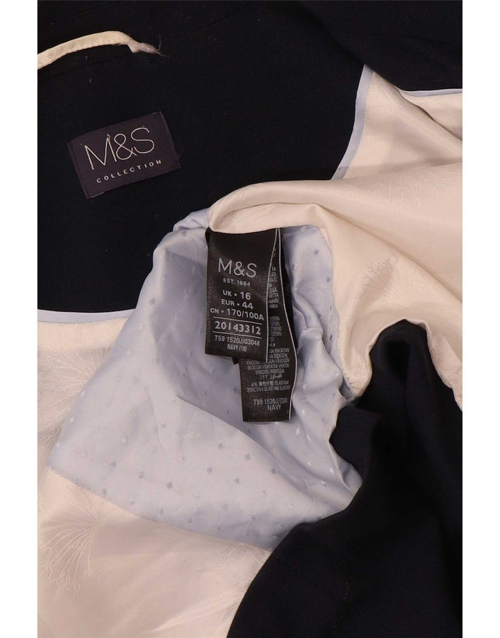 Женский пиджак на 1 пуговице Marks & Spencer UK 16, большой темно-синий